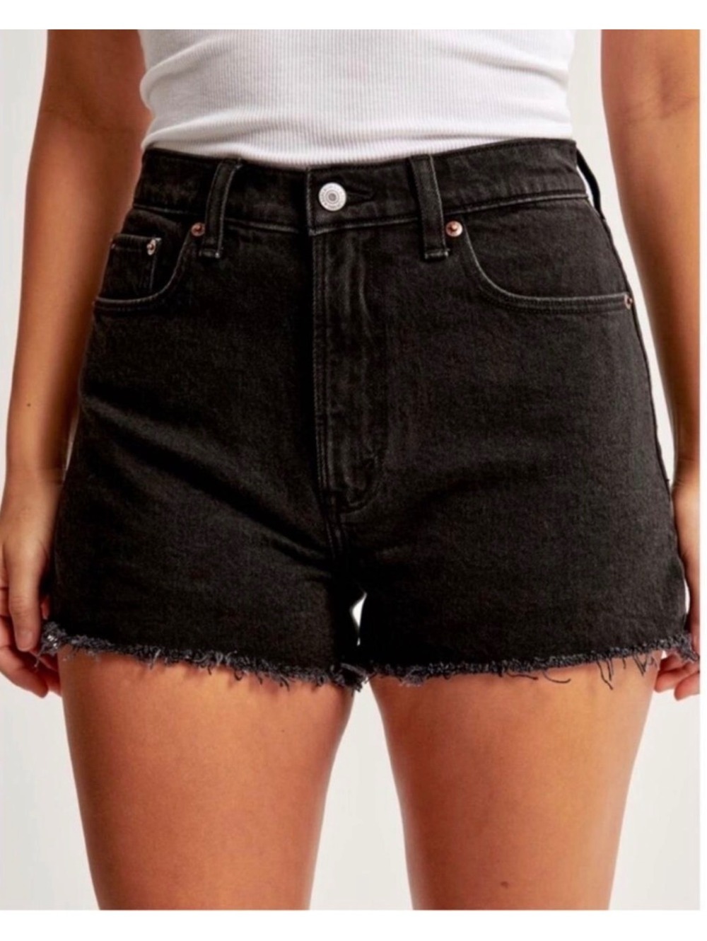 Abercrombie & Fitch The Mom Short High Rise Black Women’s Size 4 NWT
